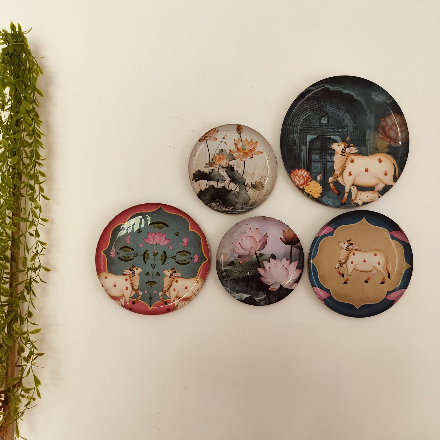 Pichwai Wall Plates Set Of 5
