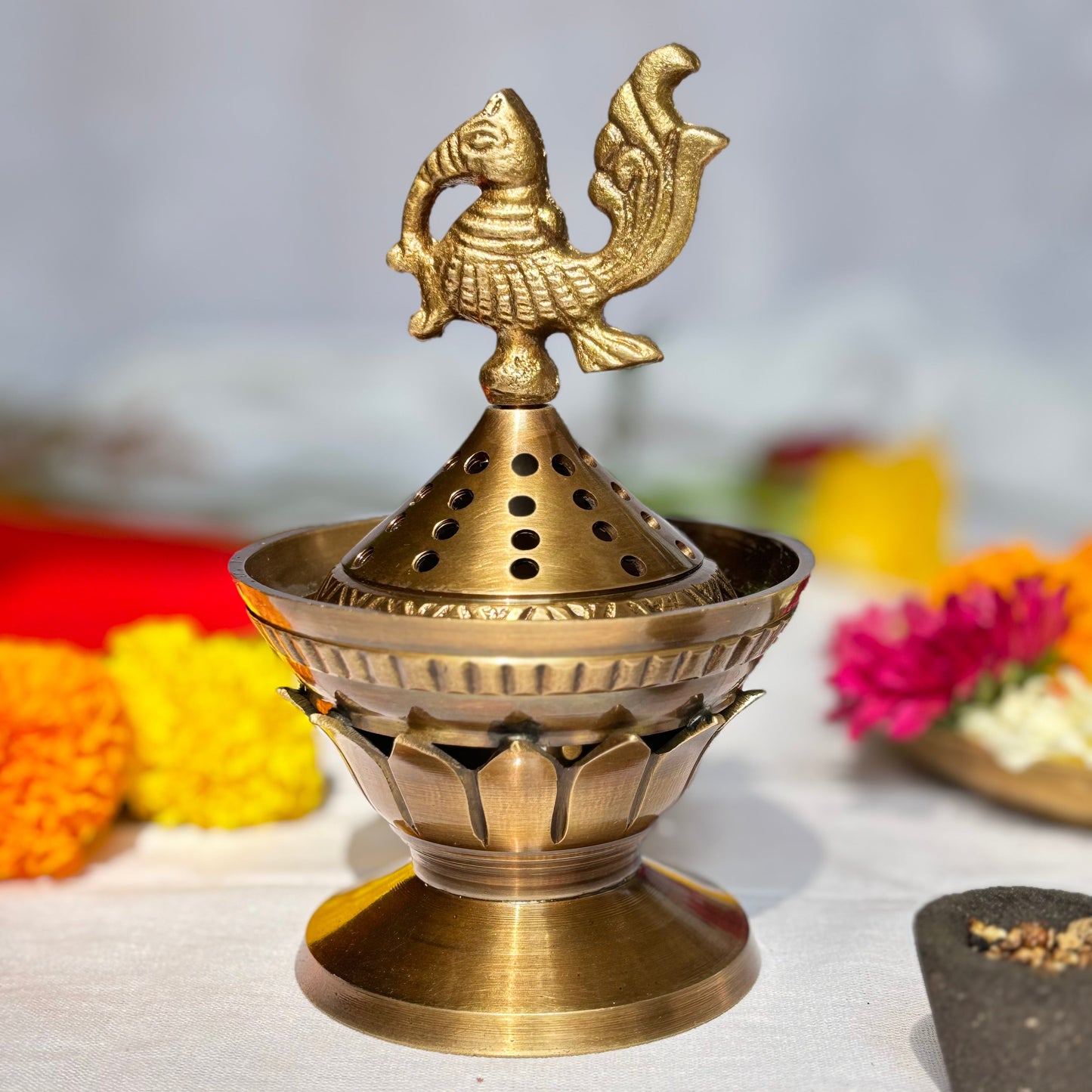 Dhoop Dani with Peacock Lid
