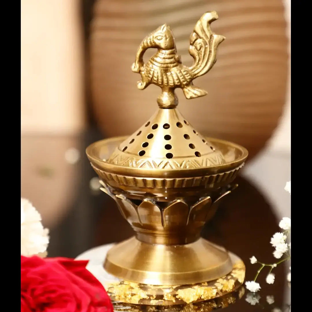 Dhoop Dani with Peacock Lid