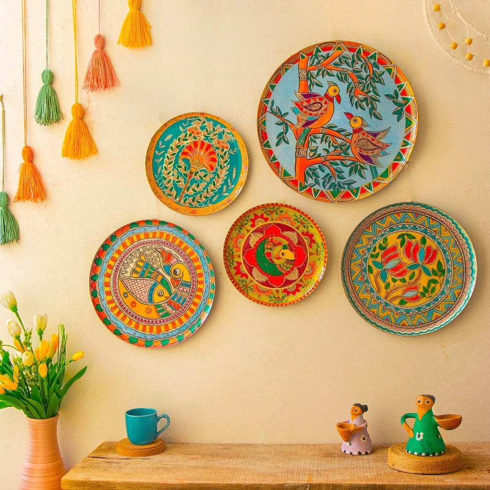 Madhubani Wall Plates Set of 5