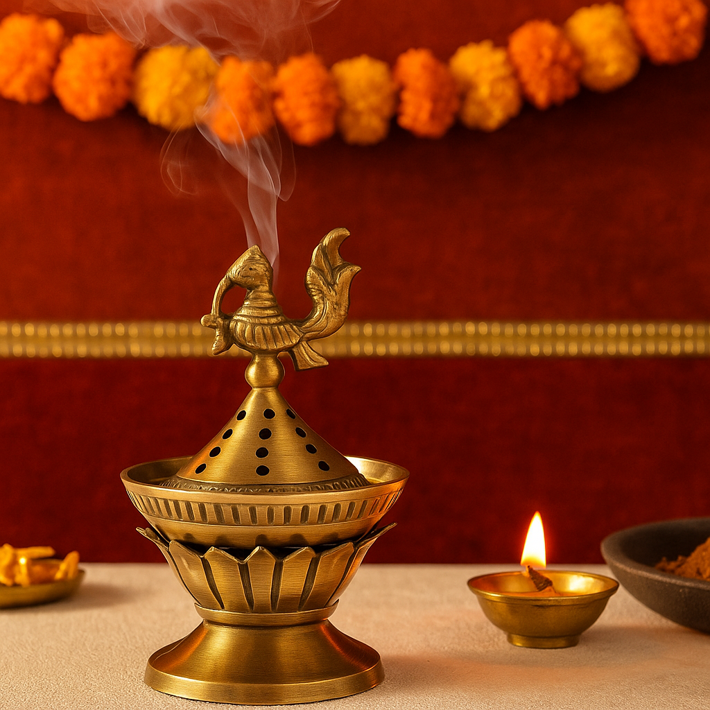 Dhoop Dani with Peacock Lid