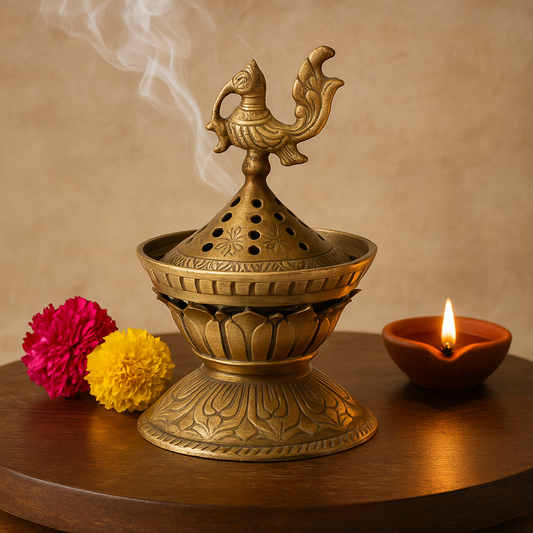 Dhoop Dani with Peacock Lid