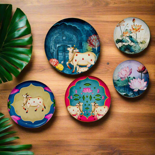 Pichwai Wall Plates Set Of 5