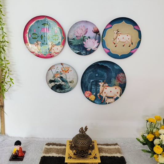 Pichwai Wall Plates Set Of 5