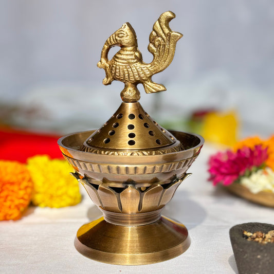 Dhoop Dani with Peacock Lid