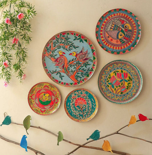 Madhubani Wall Plates Set of 5