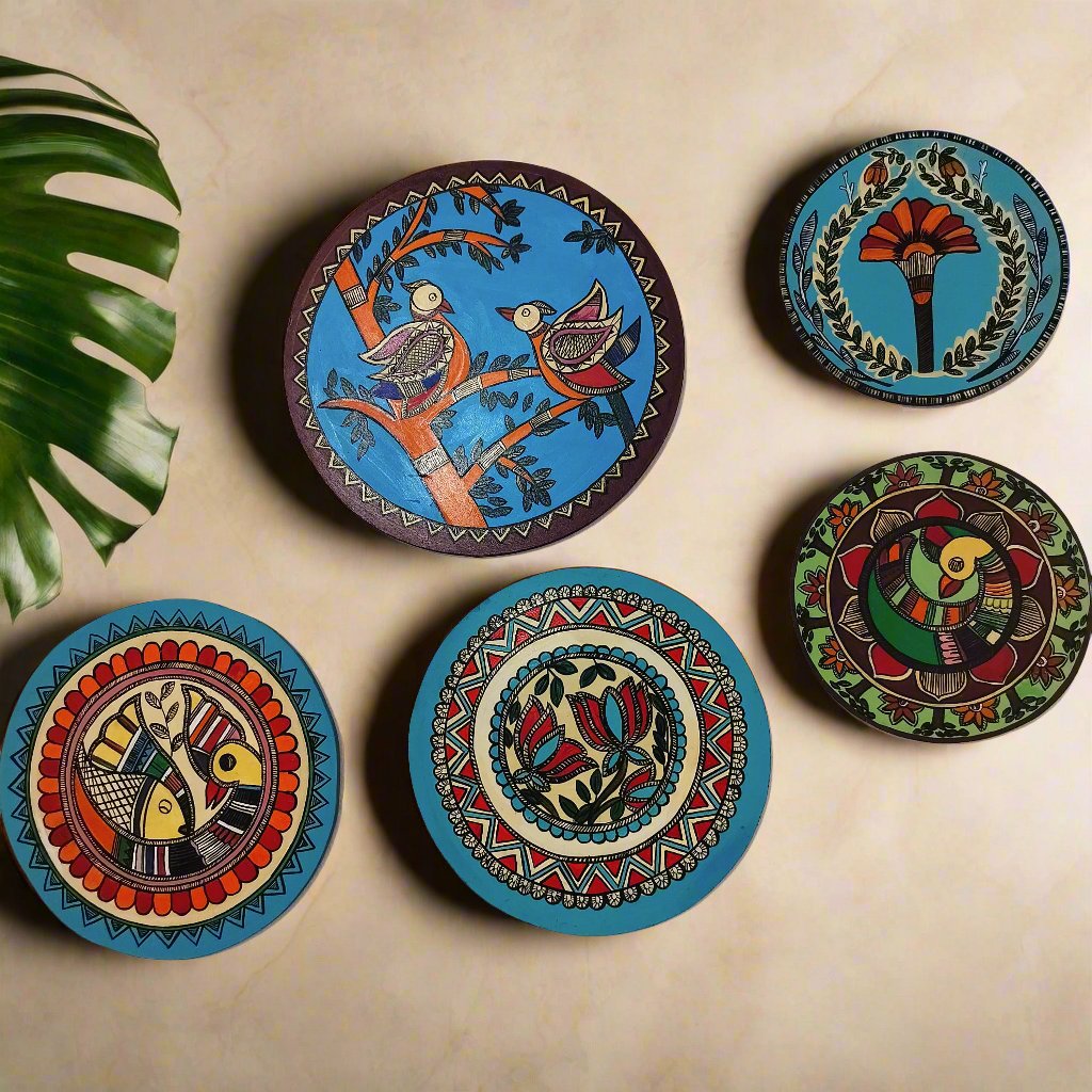 Madhubani Wall Plates Set Of 5