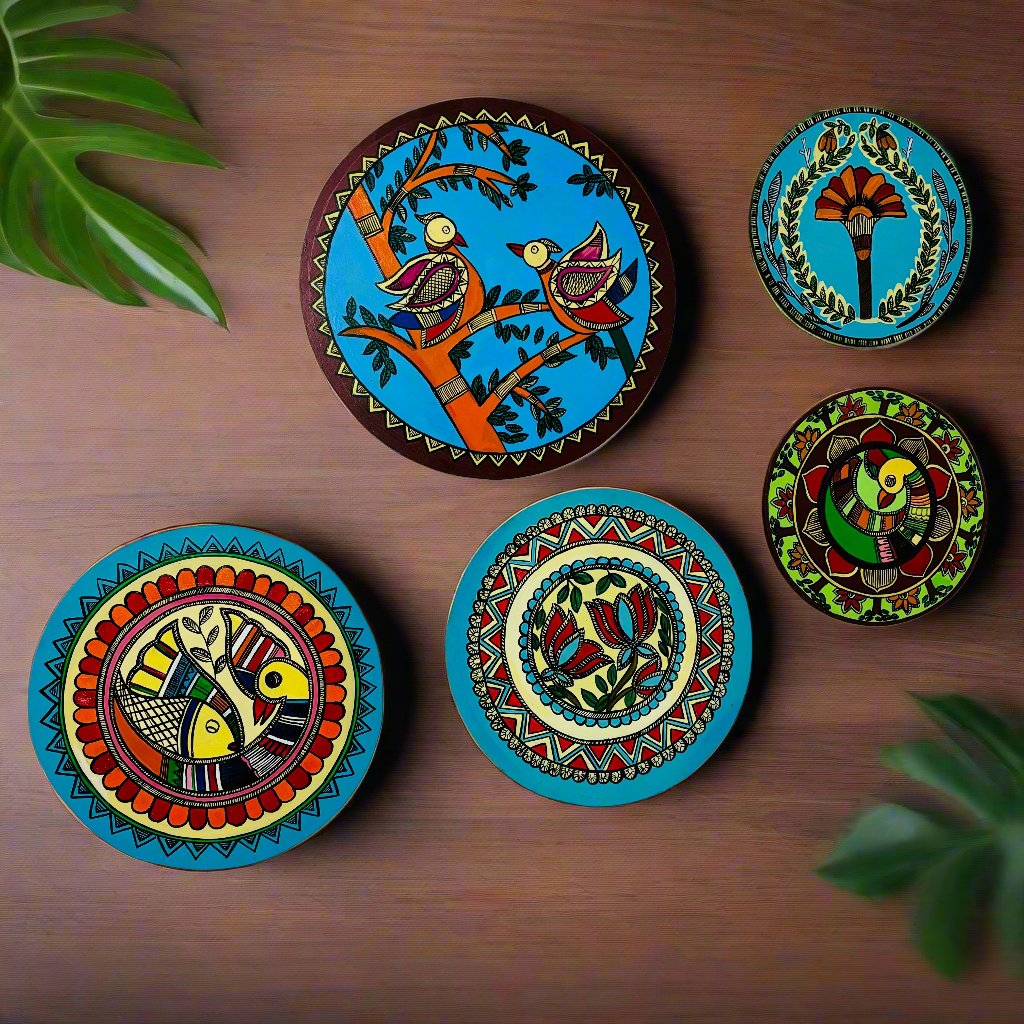 Madhubani Wall Plates Set Of 5