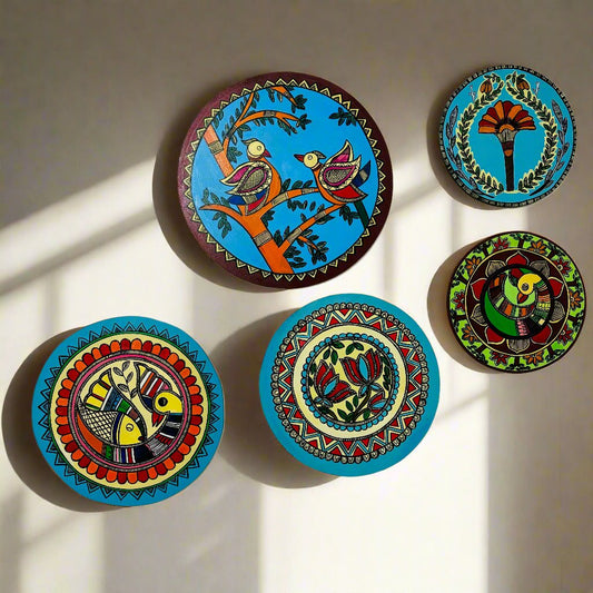 Madhubani Wall Plates Set Of 5